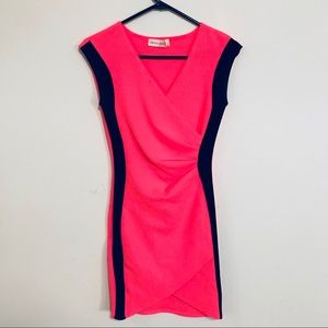 Hot pink and Black Asymmetrical dress